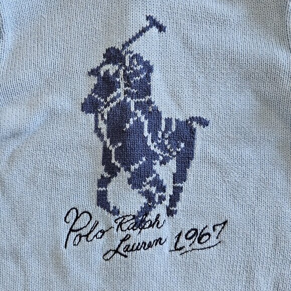 Ralph Lauren Baby Boys Big Pony Cotton Hoodie Sweater – Size 18M, Blue - Picture 5 of 8